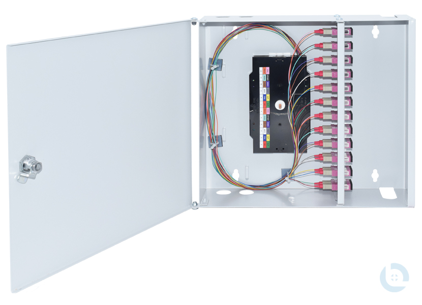 Wandverteiler Mini 320x88x290mm SC/PC-Dupl. G50/125 OM4 kompl. bestückt