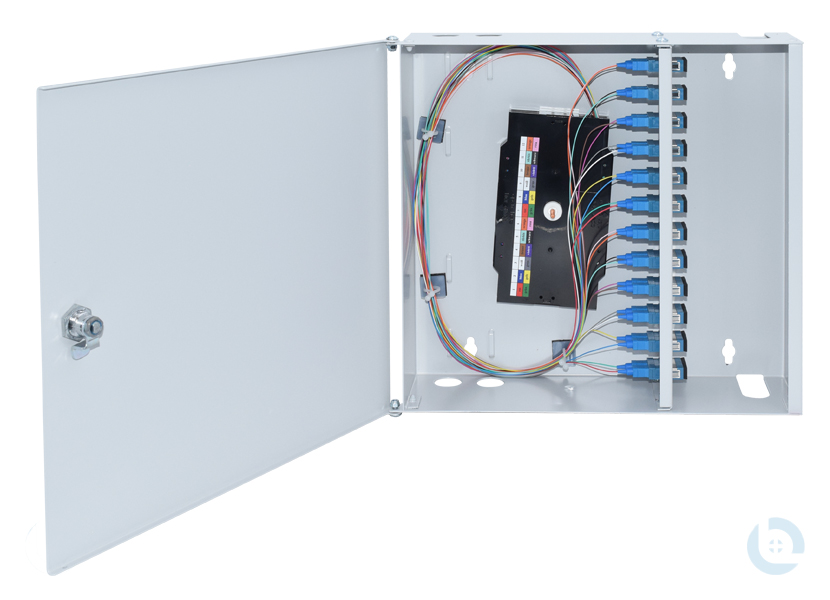 Wandverteiler Mini 320x88x290mm SC/PC-Dupl. E9/125 OS2 kompl. bestückt