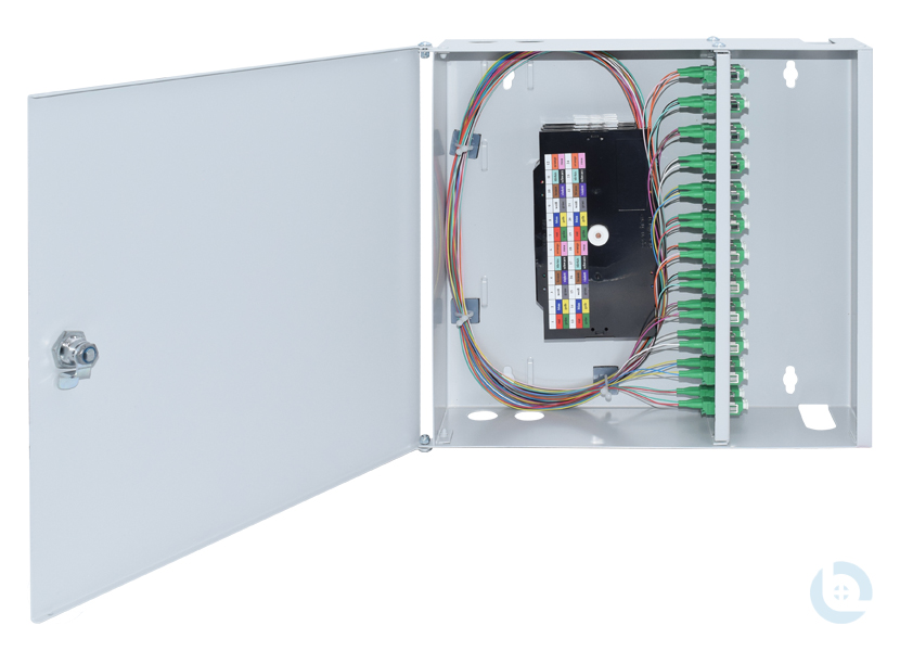 Wandverteiler Mini 320x88x290mm LC/APC-Dupl. E9/125 OS2 kompl. bestückt
