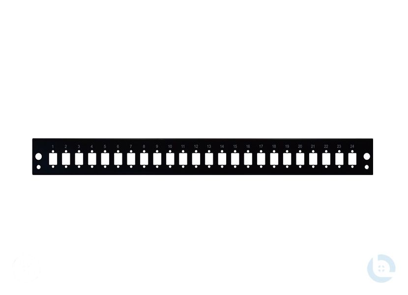 Frontblende 19“ , 1HE, 24x SC-Simpl./LC-Dupl./E2000 fest /ausziehbar RAL 9005 (schwarz)