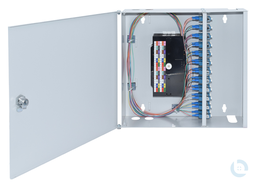 Wandverteiler Mini 320x88x290mm LC/PC-Dupl. E9/125 OS2 kompl. bestückt