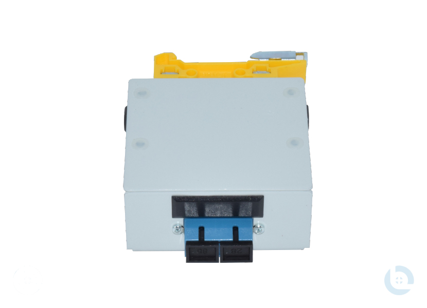 Mini Hutschienengehäuse, RAL7035, SC/PC-Dupl. E9/125 OS2 G652.D kompl. Bestückt