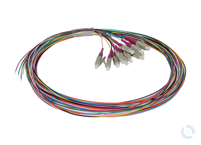 Faserpigtail G50/125 OM4 - 2,0m 12er Set farbig nach DIN VDE 0888