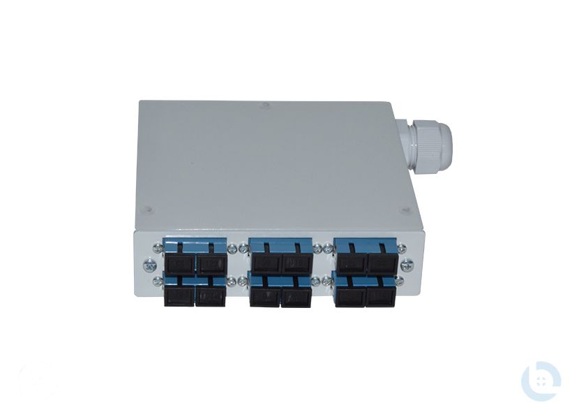 Hutschienengehäuse 120x120x32mm SC/PC -Dupl. E9/125 OS2 G652.D kompl. bestückt