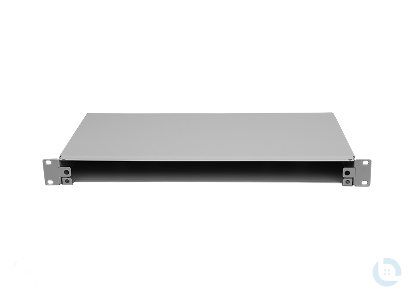 Spleissbox, 1HE STAHL, fest RAL7035, 483x44,5x244 mm, ohne Frontblende