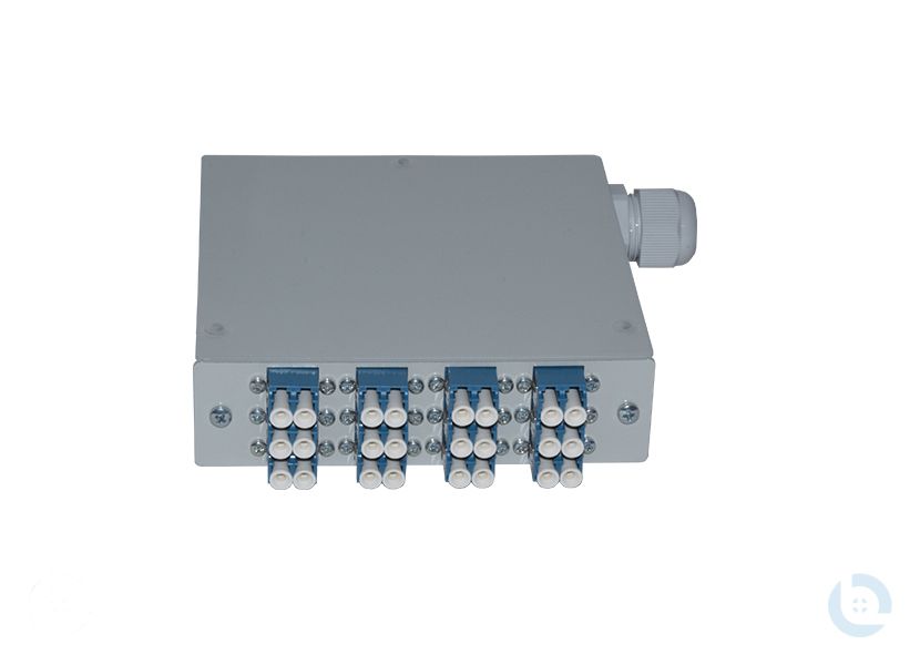 Hutschienengehäuse 120x120x32mm LC/PC-Dupl. E9/125 OS2 G652.D kompl. bestückt