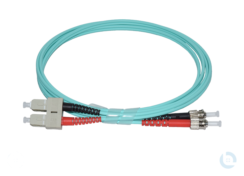 Duplexpatchkabel 2G50/125 OM3 aqua 2,8mm ST-SC/PC