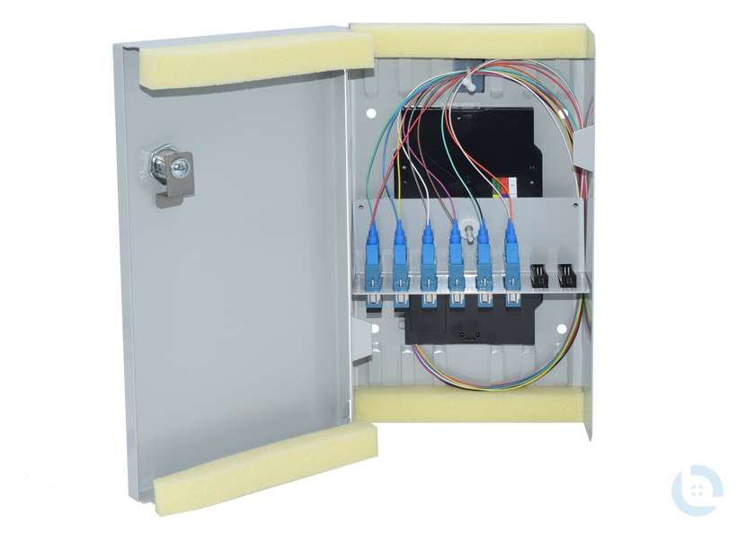 Kompaktspleißverteiler 150x265x55mm SC/PC-Dupl. E9/125 OS2 kompl. bestückt