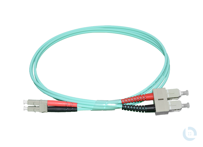 Duplexpatchkabel 2G50/125 OM3 aqua 2,8mm LC/PC-SC/PC