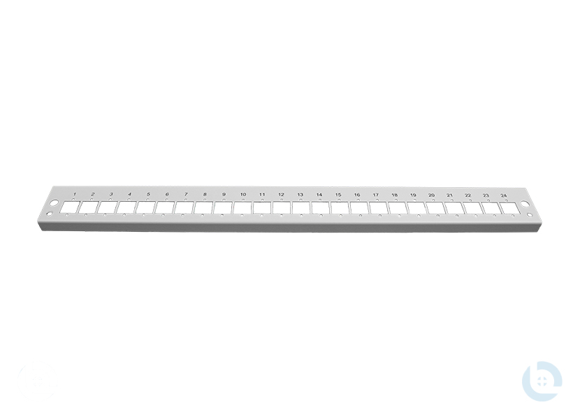 Frontblende 19", 1HE fest/ausziehbar RAL 7035 24xE2000-Duplex
